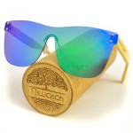 Drewniane okulary przeciwsłoneczne Niwatch Pavo Blue