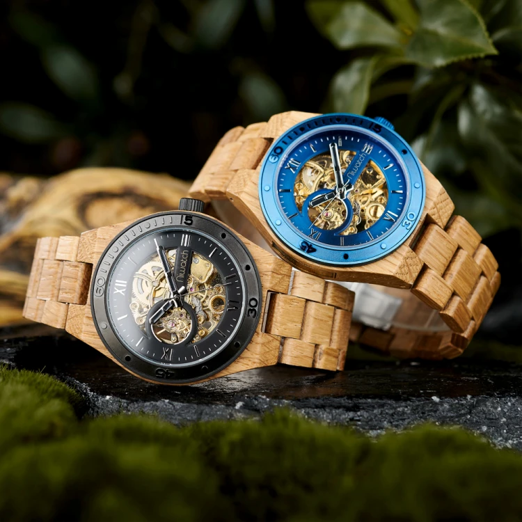 Zegarek Niwatch drewniany Automatic  Eclipse Blue and black.jpg