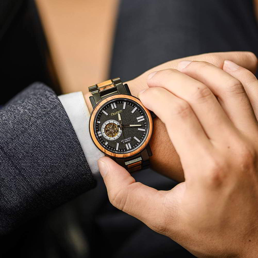 zegarek drewniany niwatch automatic